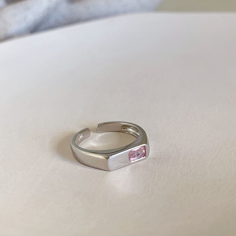 Dopamine love colored zircon diamond ring female niche index finger high-end fashion personality open ring - V.I.P Digital Presence