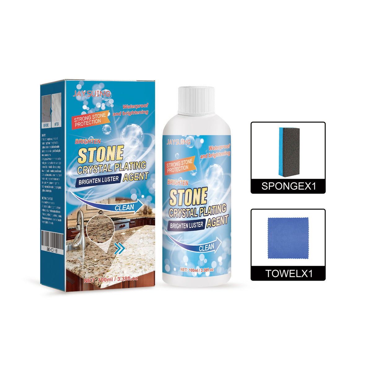 Stone Crystal Plating Kitchen Quartz Stone Tile Countertop Scratch Repair Cleaning Stain Brightener - V.I.P Digital Presence