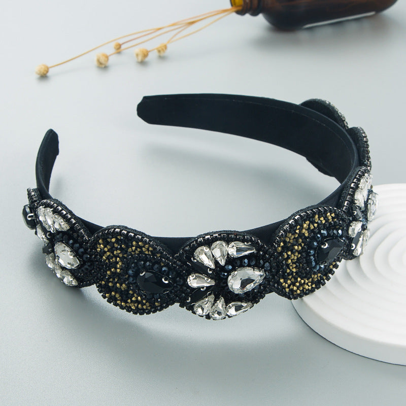 Hair Hoop Fashion Retro Baroque Crystal Head Hoop Korean High-End Hair Accessories Korean Version Of The Hair Cave - V.I.P Digital Presence