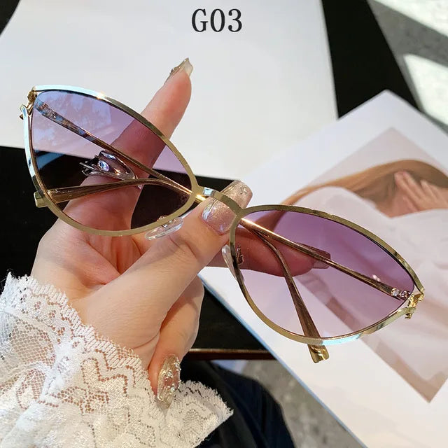 Cat Eye Sunglasses Women Trendy Vintage Vacation Designer Luxury Glasses Lentes De Sol Mujer Lunette Soleil Femme Vasos - V.I.P Digital Presence