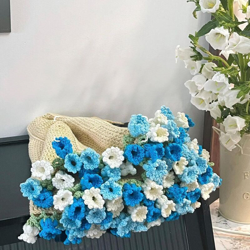 60cm New Creative Rose Bouquet Blanket (Finished), Crocheted Flower Bouquet Gift for Girlfriend - V.I.P Digital Presence