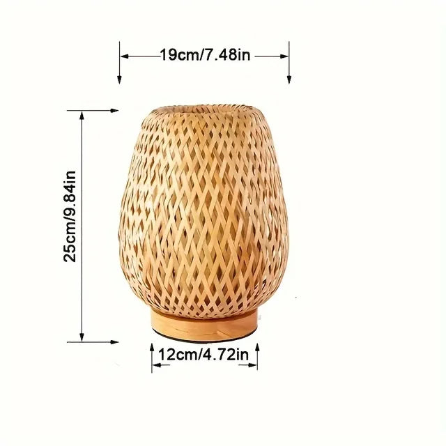 Retro Japanese Style Lamp Bamboo Woven Desk Lamp Handmade Rattan LED Desk Lamp Wooden House Decoration Light - V.I.P Digital Presence