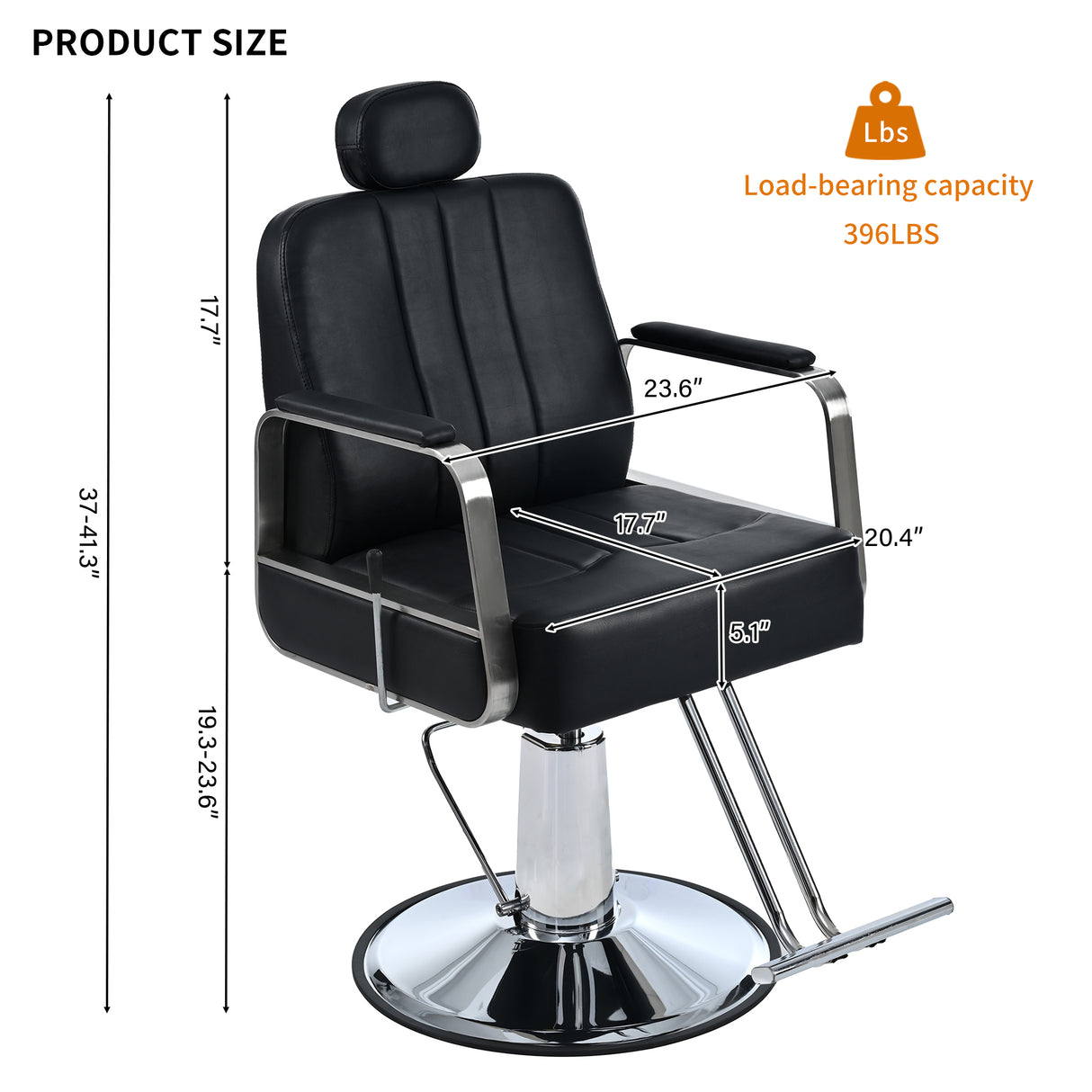 Advanced reclining hair salon chair with heavy-duty hydraulic pump, 360 ° rotation, maximum weight capacity of 400 pounds, bla - V.I.P Digital Presence