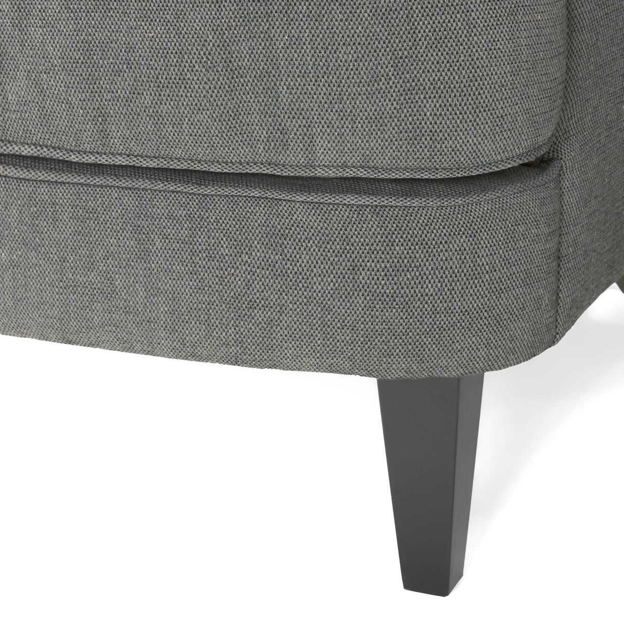 Modern grey fabric club chair and Ottoman set, stylish cushioned armchair, paired with Ottoman style - V.I.P Digital Presence