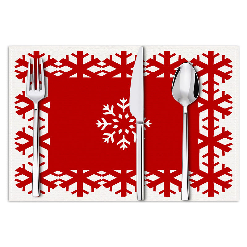 Christmas snowflake print placemat Christmas party decoration table mat living room dining table insulation mat - V.I.P Digital Presence