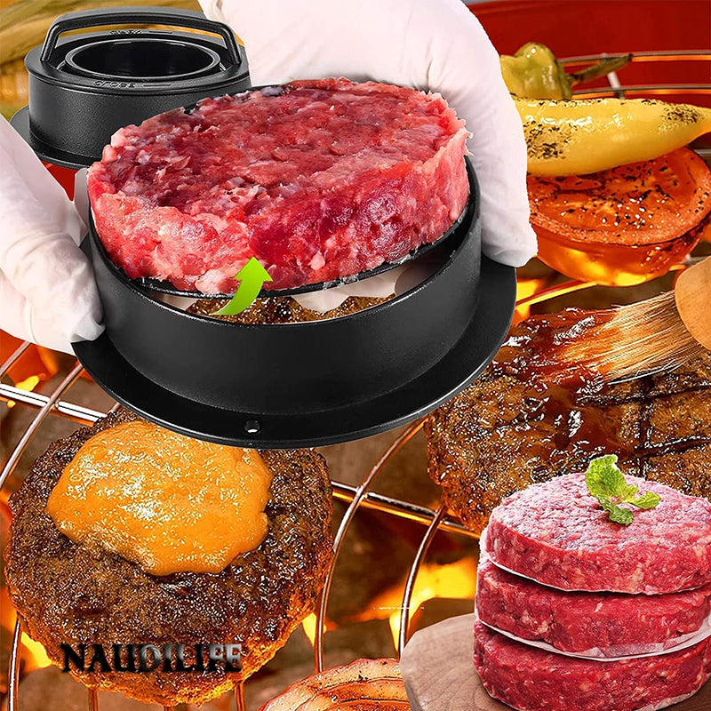 3-in-1 Manual Kitchen Gadget: Hamburger Patty, Round Beef Burger & Meatball Press. - V.I.P Digital Presence