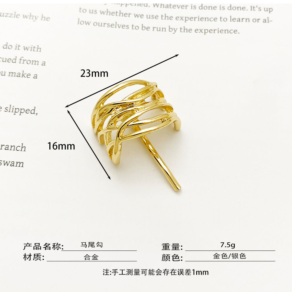 Japanese and Korean headdress accessories hairpins fashionable and simple small fresh ponytail hairpins for girls metal high-grade hair hooks and hair buckles - V.I.P Digital Presence