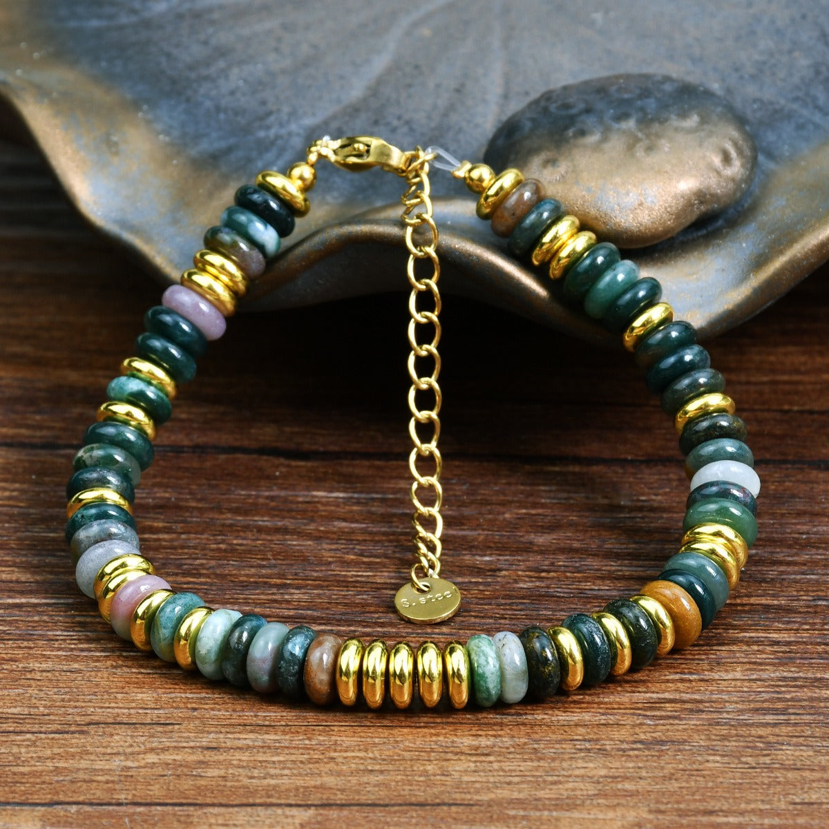 Ins style dopamine colored natural stone bead bracelet for women niche and high-end non fading crystal bracelet - V.I.P Digital Presence