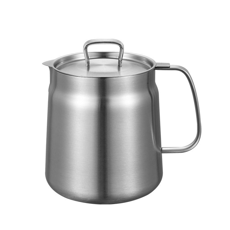 Stainless steel 304 oil filter pot, household oil storage tank with filter screen for separating oil residue, frying basket, fry - V.I.P Digital Presence