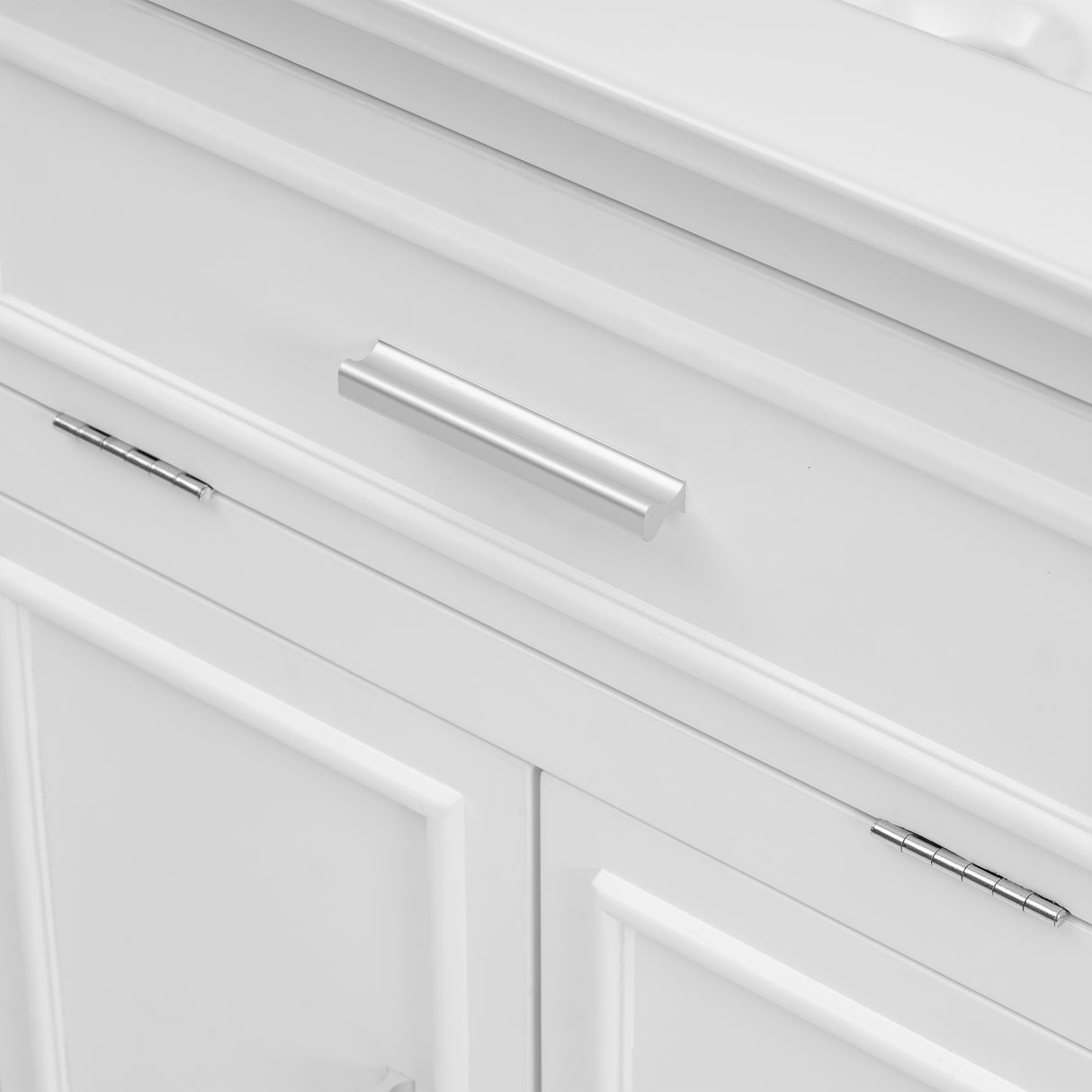24" Bathroom Vanity with Sink, Bathroom Vanity Cabinet with One Flip Drawer and Doors, Solid Wood and MDF, White - V.I.P Digital Presence