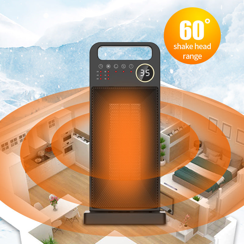 PTC Remote Control Electric Heater Touch Screen Vertical 120 Degree Shaking Head Heater - V.I.P Digital Presence