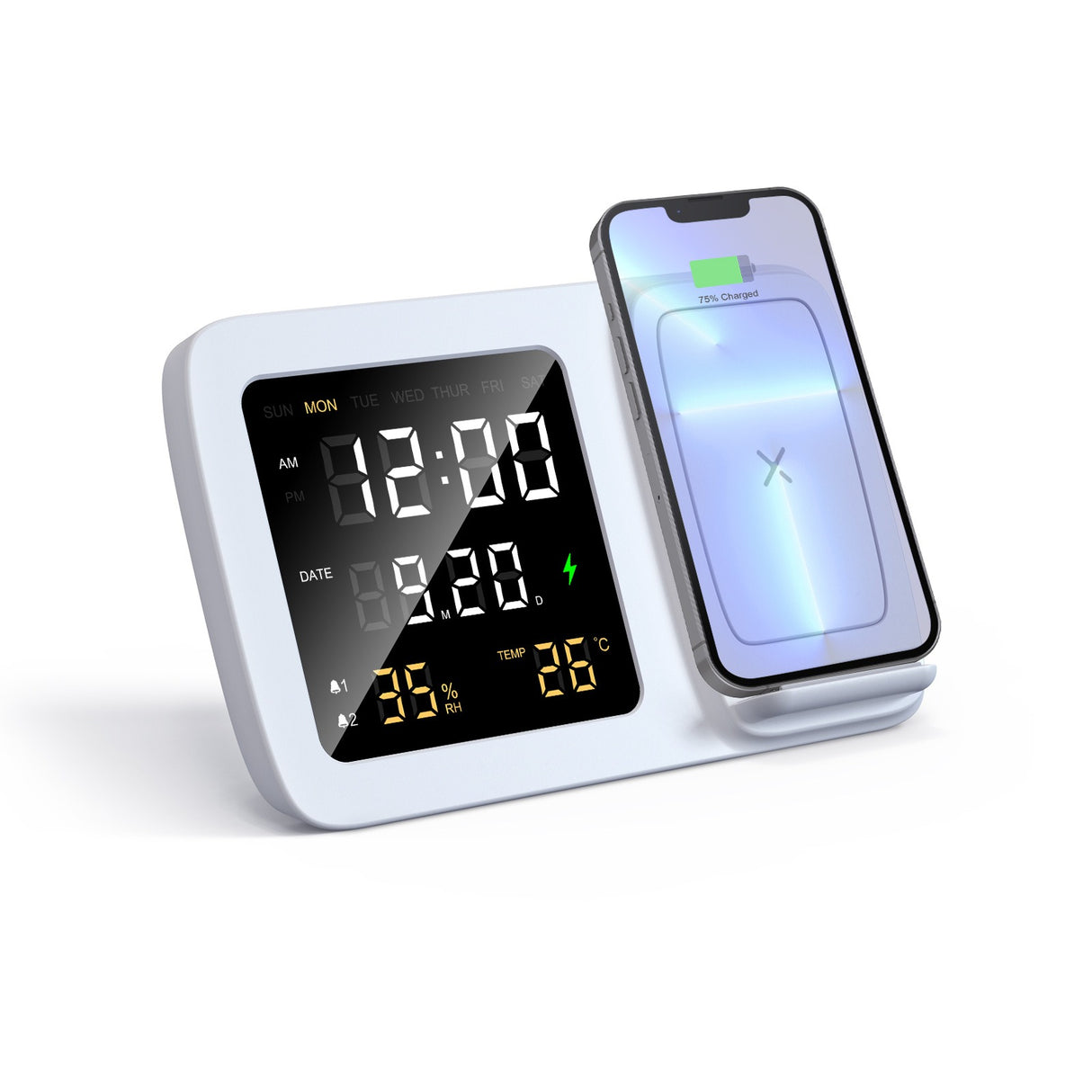 Digital clock wireless charging 15W intelligent three in one alarm clock wireless charging calendar desktop charging - V.I.P Digital Presence
