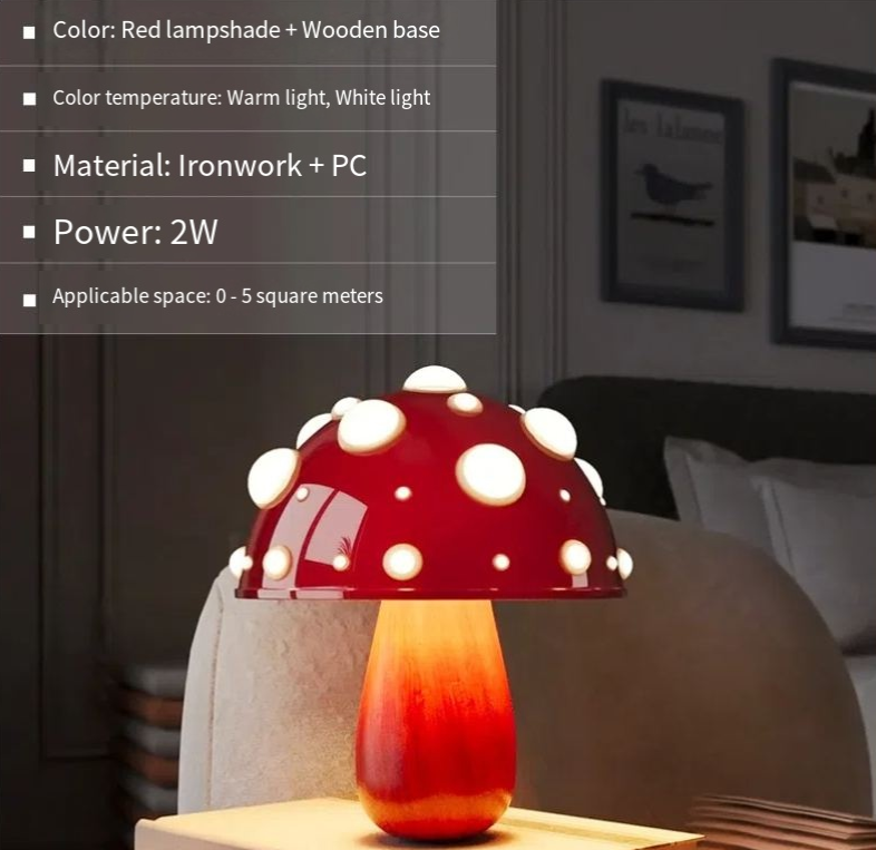 Mushroom Decorative Desk Lamp Bedroom Headboard Dimming Atmosphere Student Dormitory Desktop Night Light - V.I.P Digital Presence