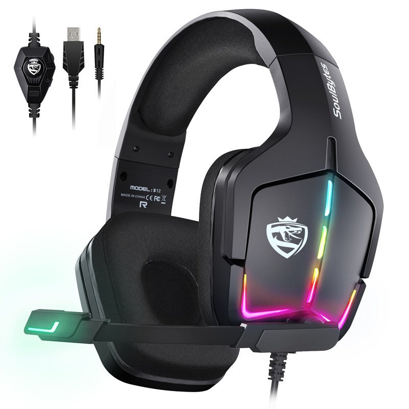 S12 Head mounted gaming headset wired RGB computer gaming headset PS4 headset - V.I.P Digital Presence