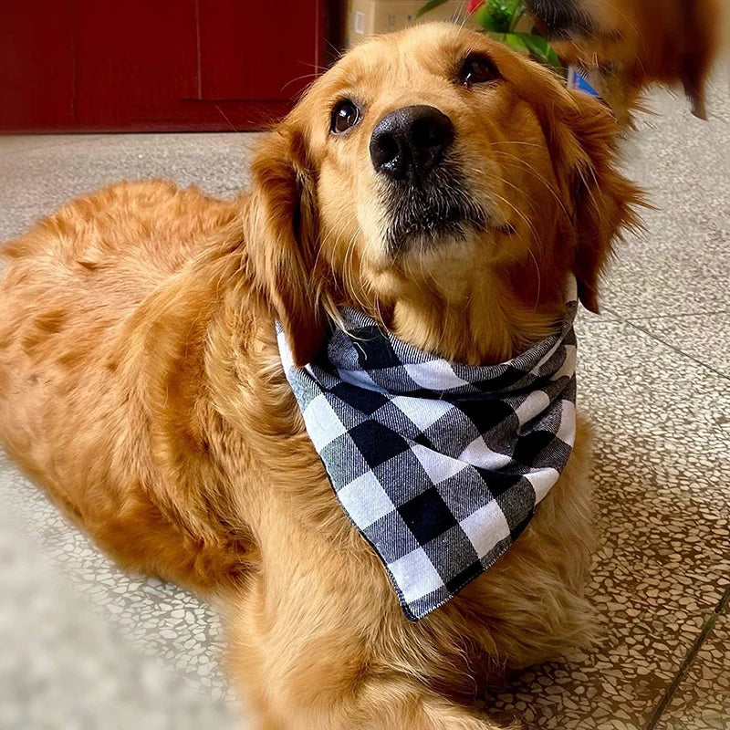 Dog Bandanas Large Pet Scarf Bandana For Dog Cotton Plaid Washable Bow Tie Collar Cat Puppy Triangular Scarf Bib Dog Accessories - V.I.P Digital Presence