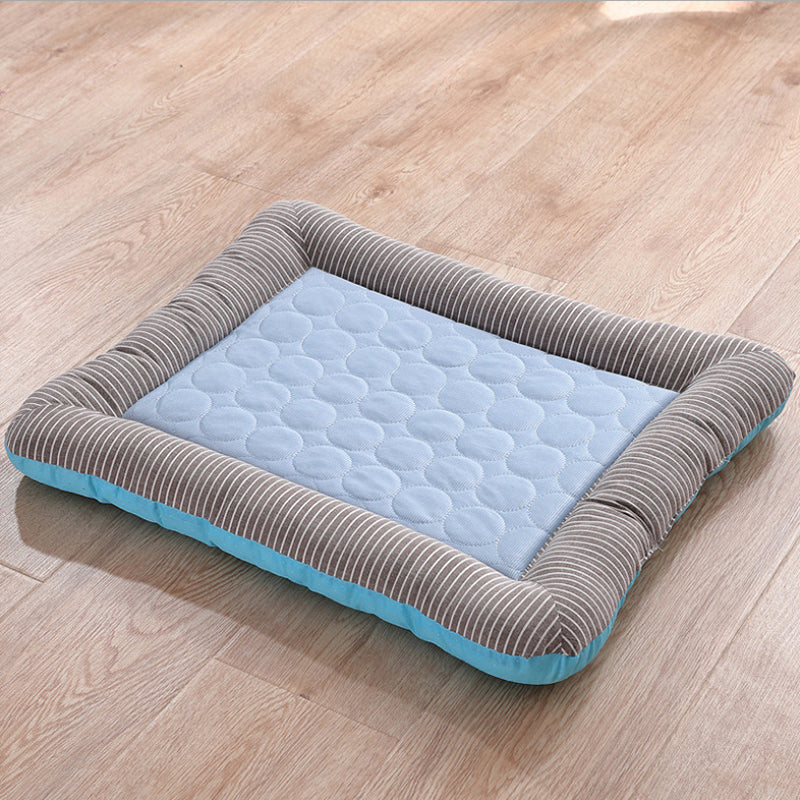 Cooling pet mats for dogs & cats (puppies/kittens): ice silk, breathable, soft summer pads in pink/blue. - V.I.P Digital Presence