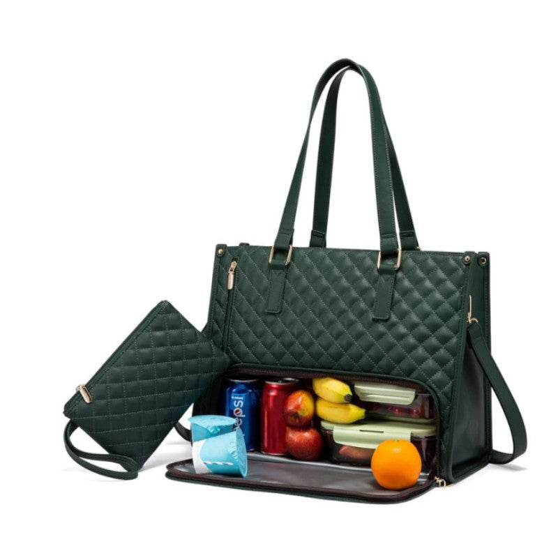 2-in-1 Travel Tote: Laptop & Insulated Lunch Bag. Ideal for Business, Work, Nursing, Office, College, Casual Use - V.I.P Digital Presence