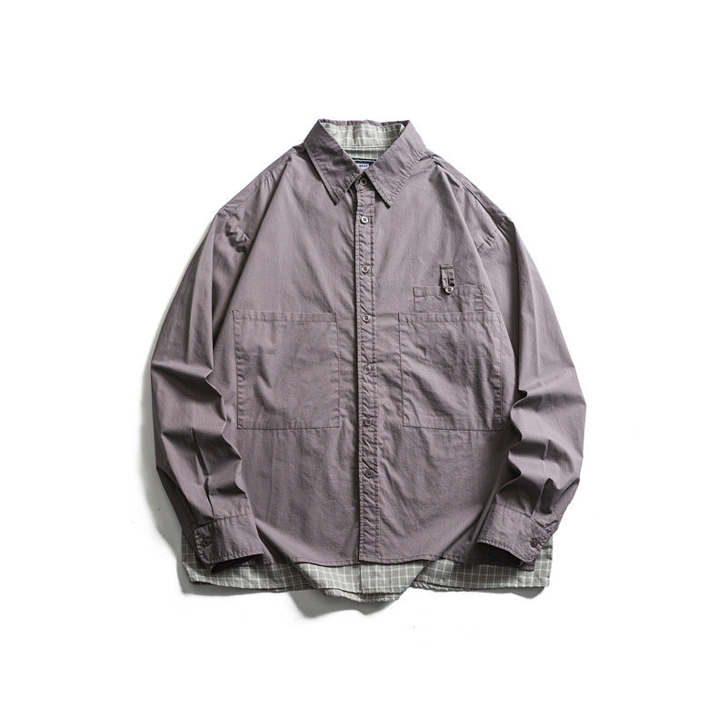 Two piece checkered long sleeved shirt for casual vacation men - V.I.P Digital Presence