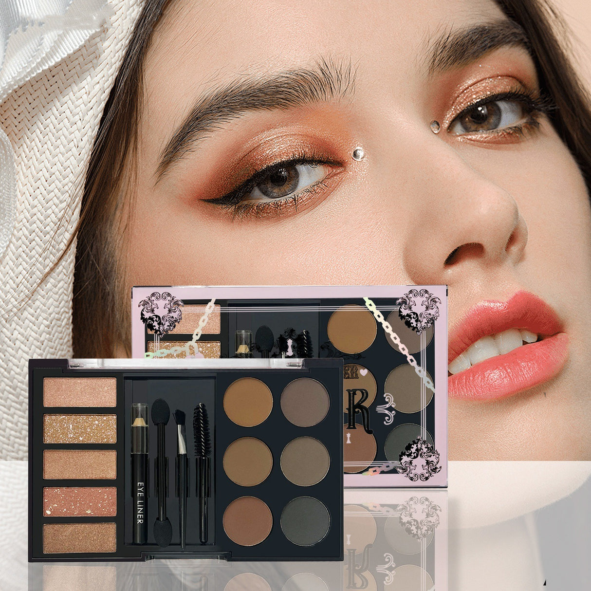 Eyeshadow eyebrow powder eyebrow cream comprehensive tray with tools - V.I.P Digital Presence
