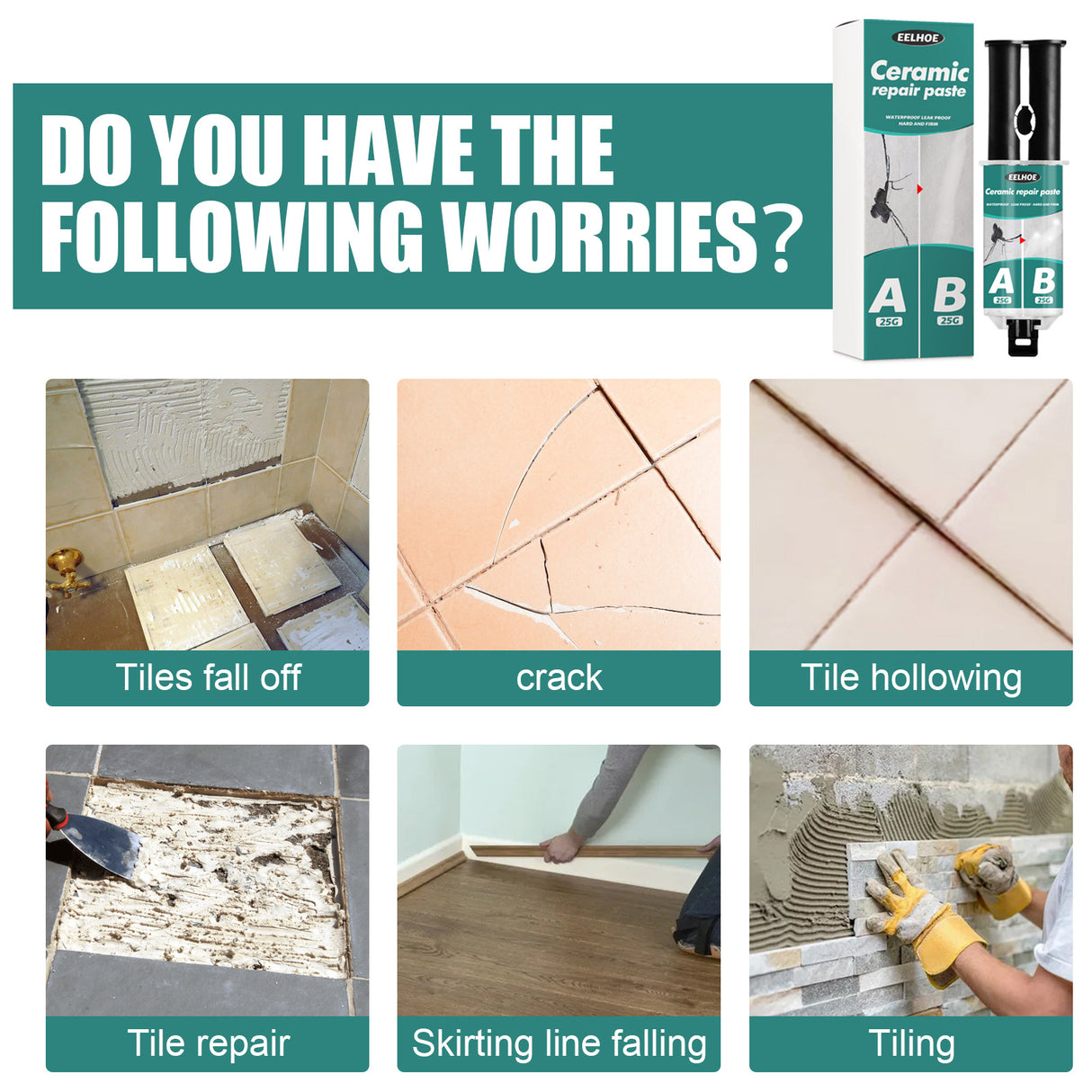 EELHOE Tile Repair Paste Tile Repair AB Glue Set Crack Repair Agent Ceramic Adhesive - V.I.P Digital Presence