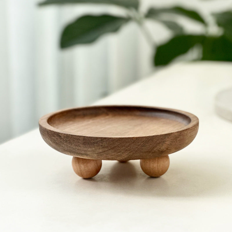 Entrance foyer storage tray aromatherapy glasses placement tray oval wooden ornament household tray - V.I.P Digital Presence