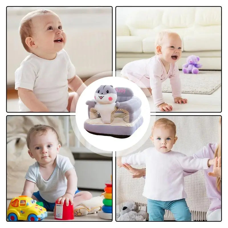 Sillón infantil con forma de animal, asiento de apoyo para el suelo de felpa, sillón infantil para sentarse.