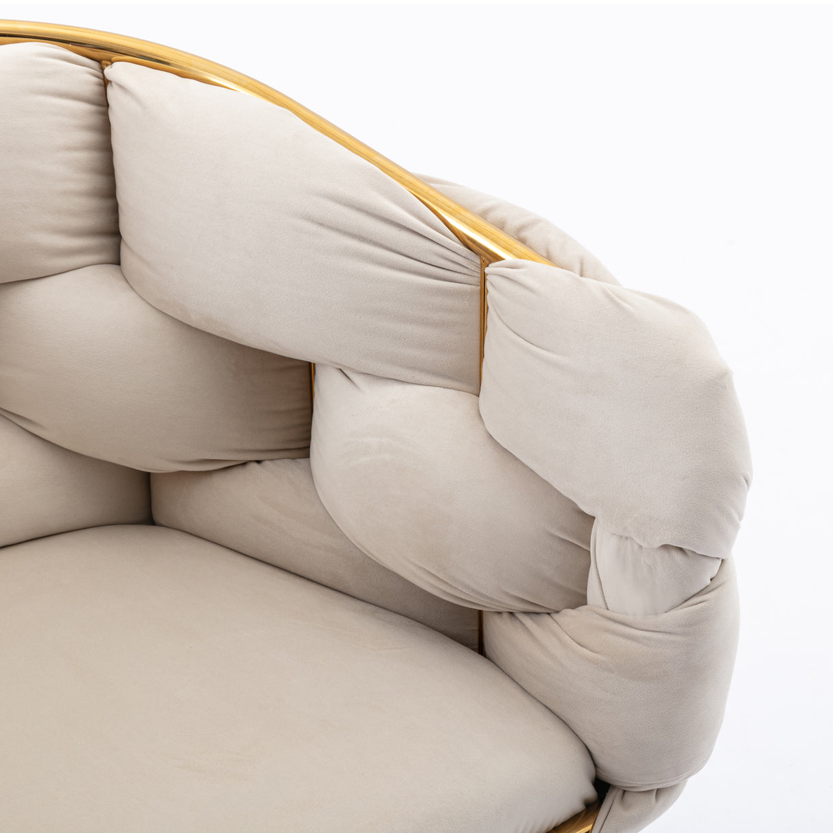 Luxury modern simple leisure velvet single sofa chair bedroom manicure table back chair beige - V.I.P Digital Presence