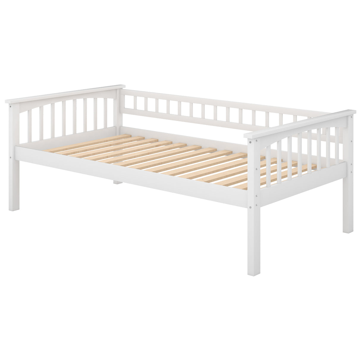 Twin over Twin Bunk Bed with Drawers Convertible Beds White