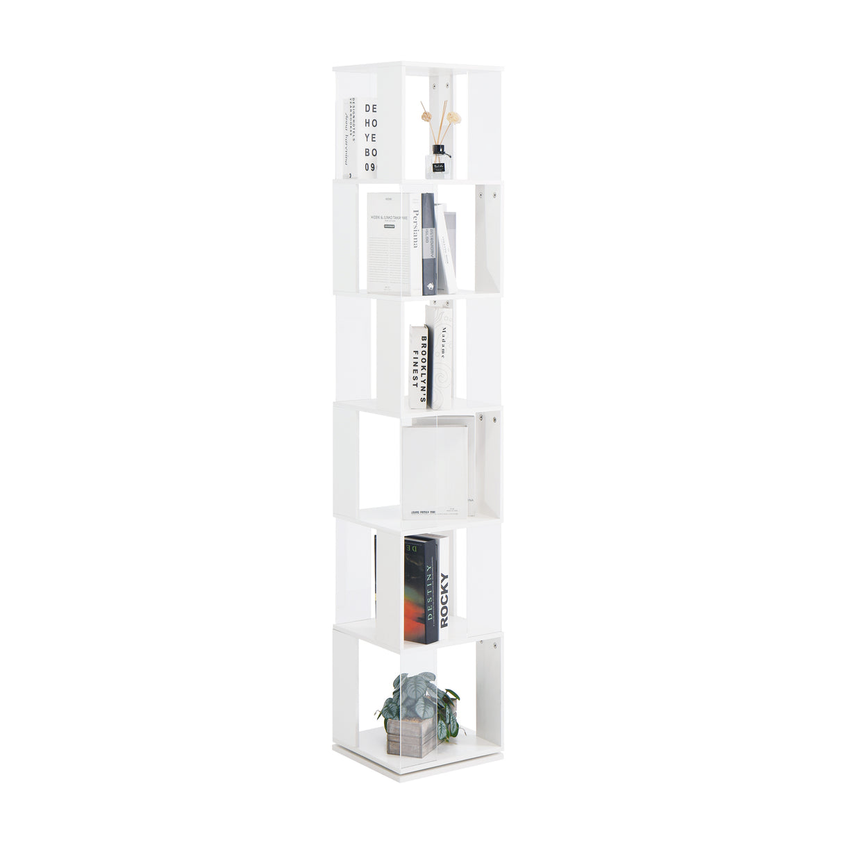 6-layer rotating acrylic board simple bookshelf, multi-functional creative bookshelf for students in the living room - V.I.P Digital Presence