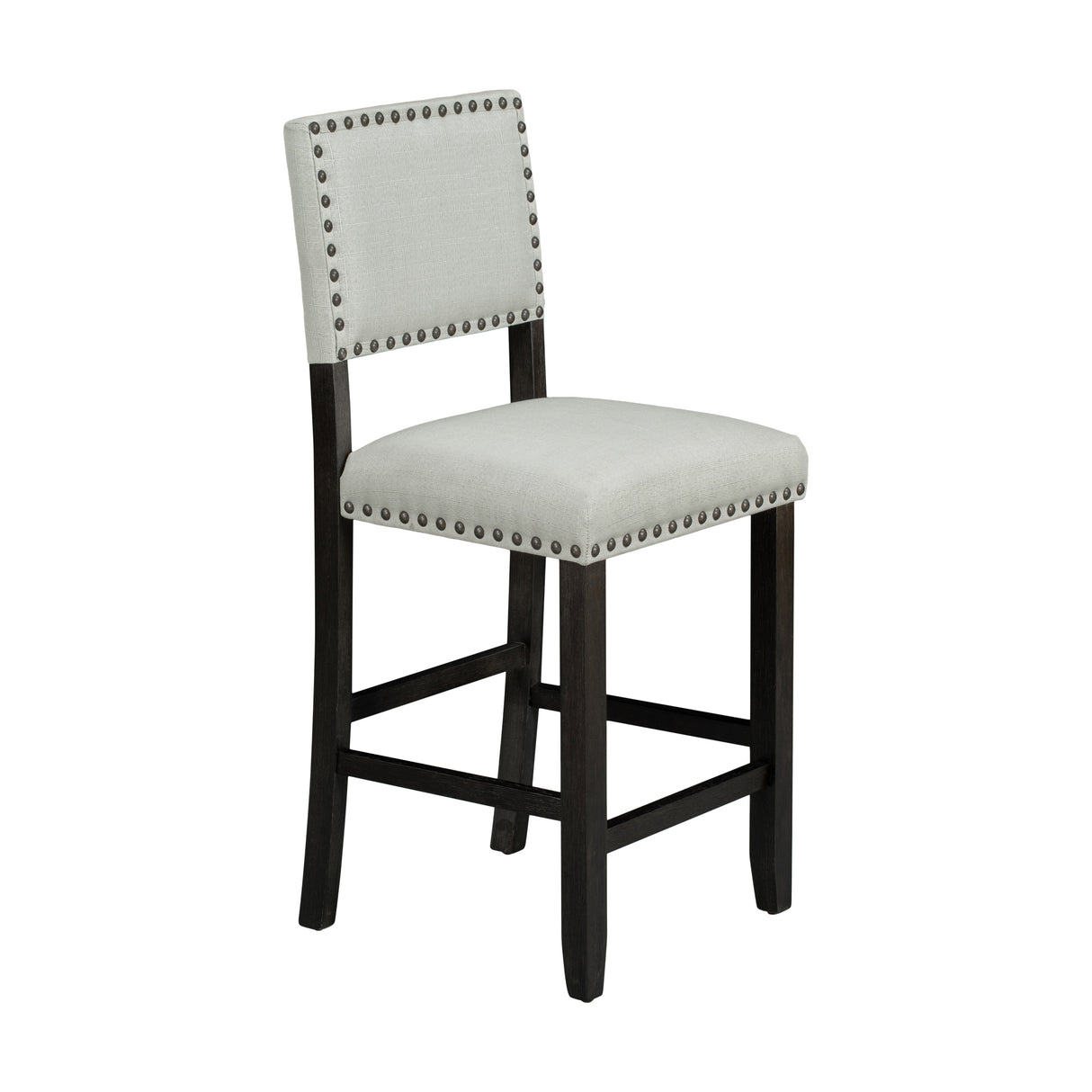TREXM 5-Piece Counter Height Dining Set, Classic Elegant Table and 4 Chairs in Espresso and Beige - V.I.P Digital Presence