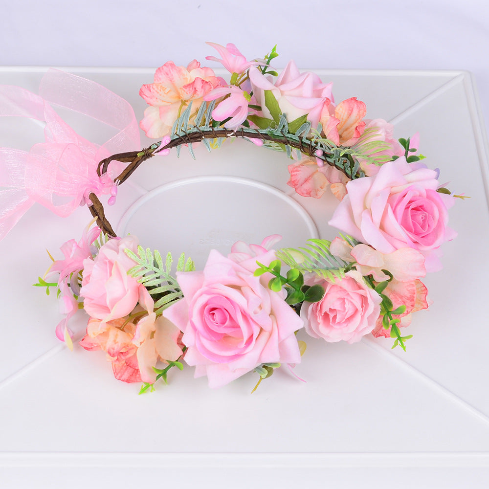 Korean garland headdress fresh corolla walk show dance headdress holiday pastoral props handmade hairpin - V.I.P Digital Presence