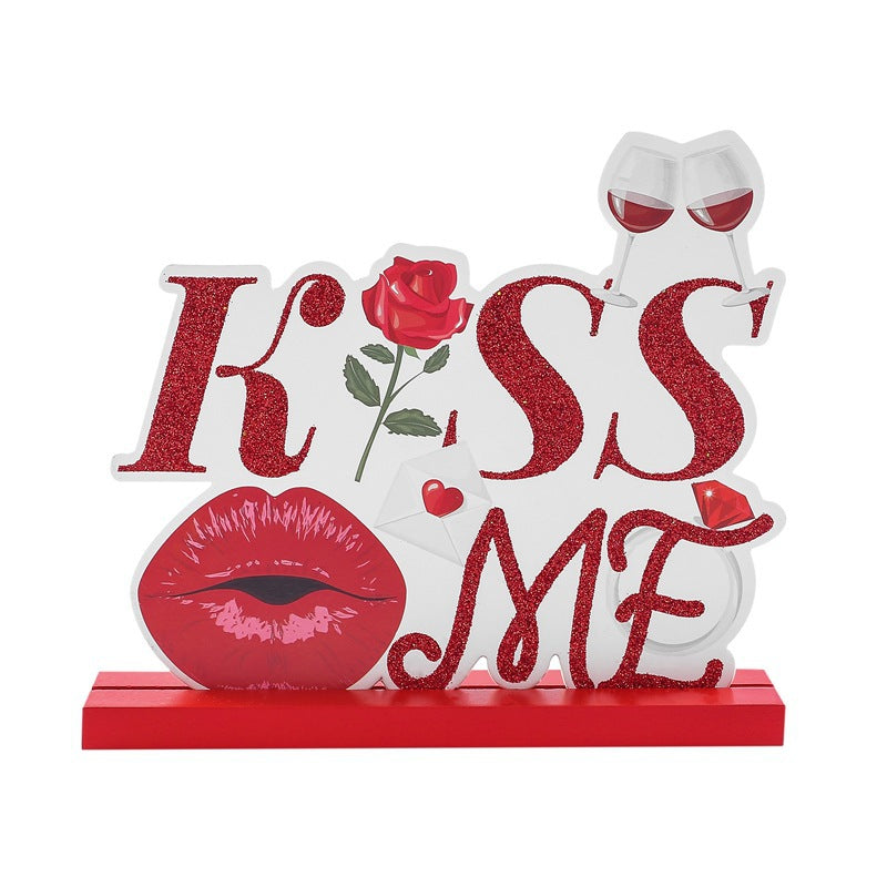 Valentine's Day Love Valentine's Day desktop wooden crafts DIY cute ornaments - V.I.P Digital Presence