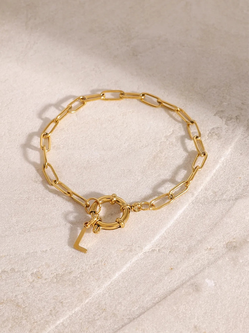 18K Gold-Plated Stainless Steel Letter L Bracelet - V.I.P Digital Presence
