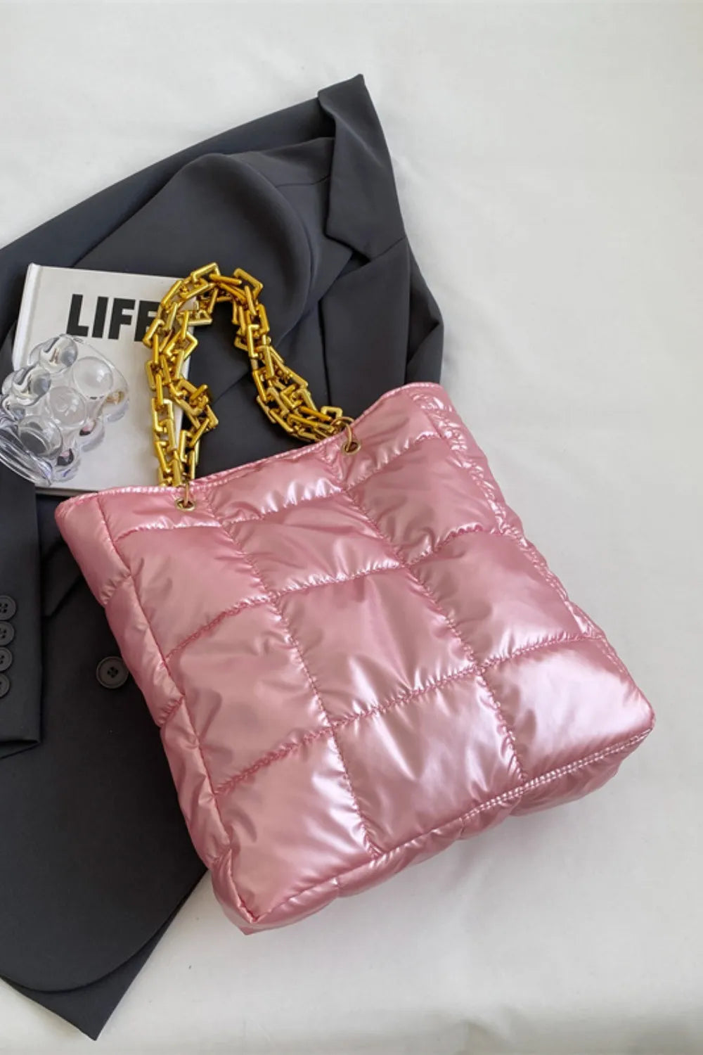 Bubble Texture Chain Handbag - V.I.P Digital Presence