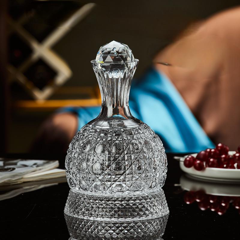Decanter red wine household light luxury rotating tumbler crystal wine pot wine glass red wine glass wine set - V.I.P Digital Presence