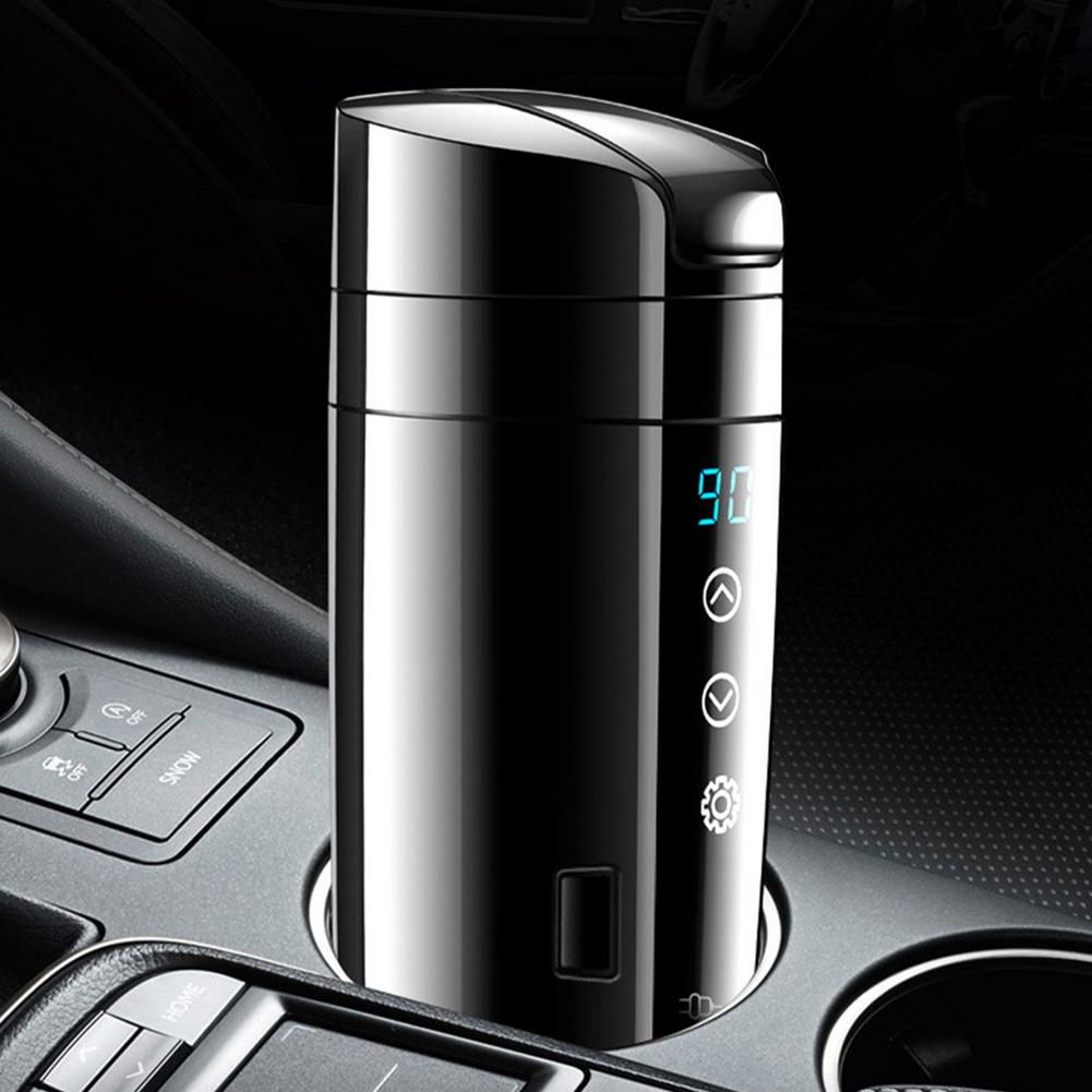 70W Real-time Temperature Vehicle Heating Cup 12V 24V Waterproof Stainless Steel Car Kettle Water Heater Car Mug Travel Kettle - V.I.P Digital Presence