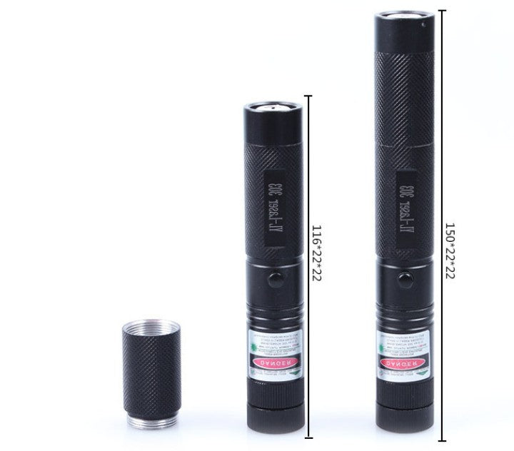 Puntero láser verde militar ardiente