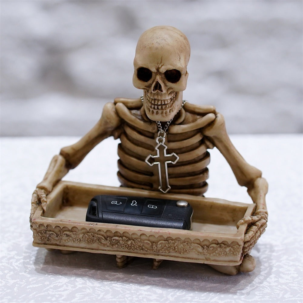 Antique Skull Holding Slot Storage Small Tray - V.I.P Digital Presence