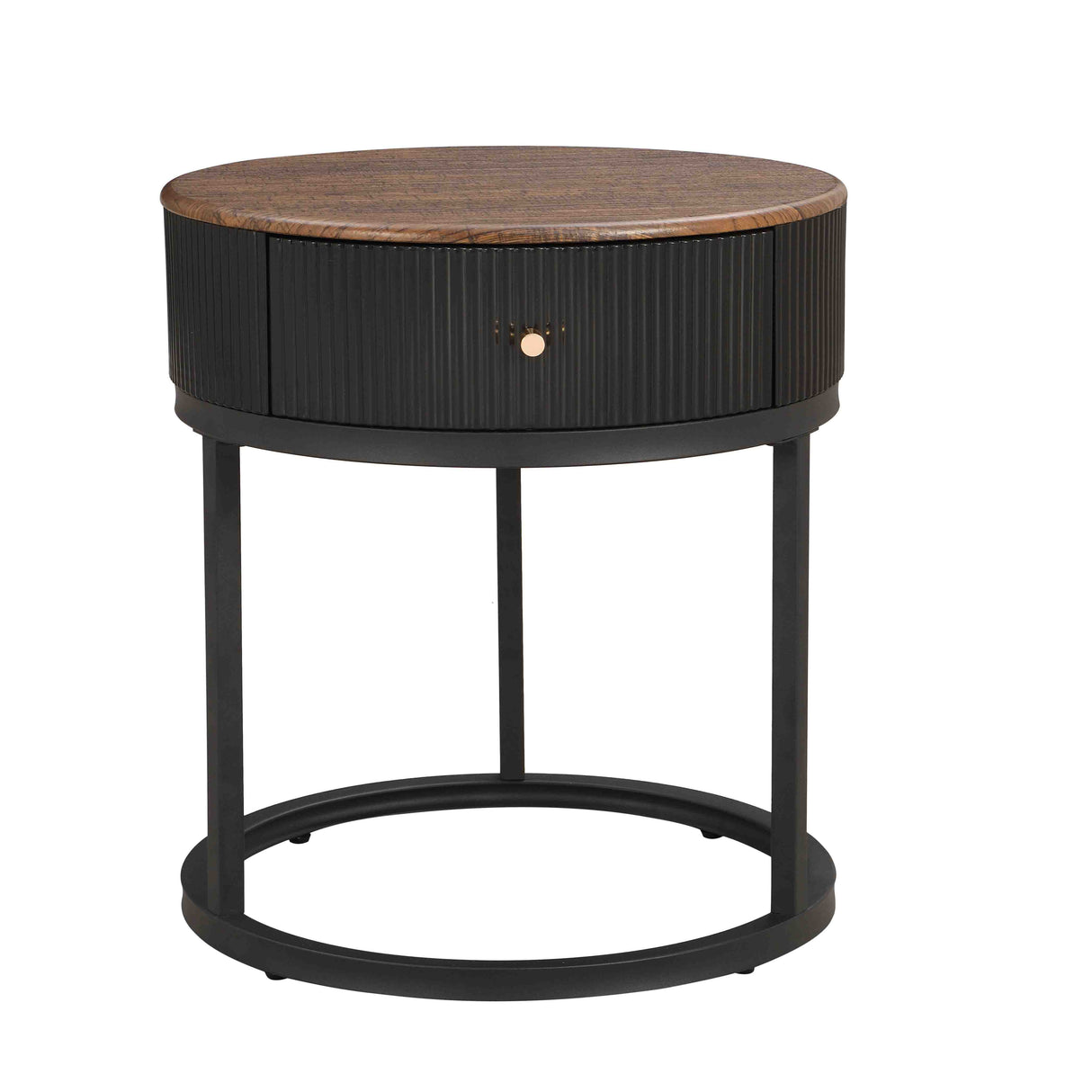 Round Nightstand with Drawer, 19.68 Inch Wood End Table with Storage, Small Table or Living Room, Bedroom and Small Spaces - V.I.P Digital Presence