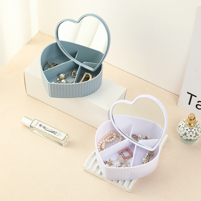 High-end luxury desktop large capacity compartment jewelry storage box with mirror - V.I.P Digital Presence