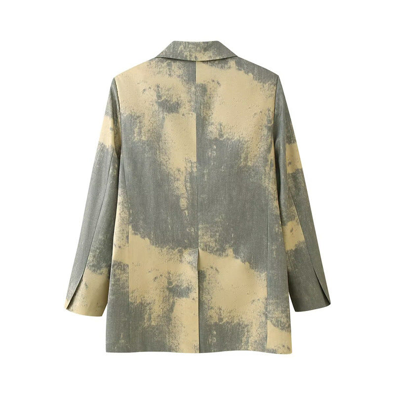 Elegant Printed Long Sleeve Blazer with Style for Women - V.I.P Digital Presence