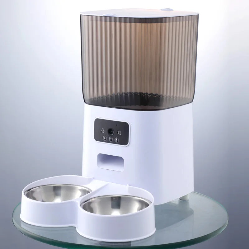 5L Double Bowls Smart Automatic Cat Feeder With Camera Cat Dry Food Video Dispenser Pet Smart Voice Recorder Auto Feeder For Dog - V.I.P Digital Presence