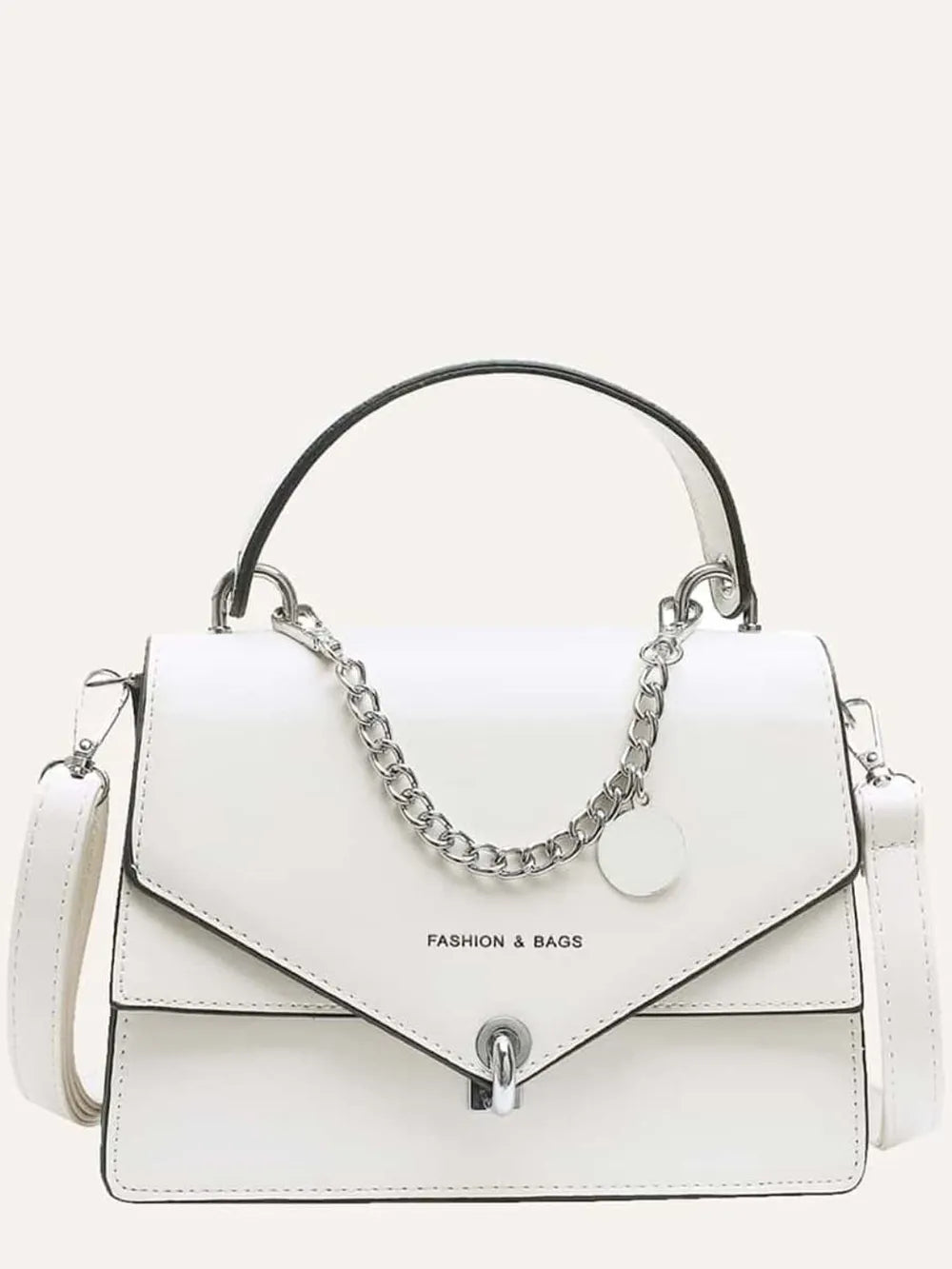 Chain PU Leather Detachable Shoulder Strap Handbag - V.I.P Digital Presence