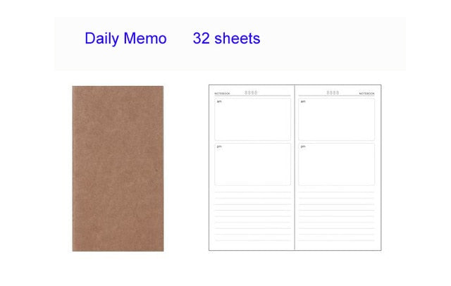 4.3x8.3 Midori Traveler's Notebook Refill 110mmx210mm Blank Dot Grid Paper Graph-paper Ruled 32 sheets - V.I.P Digital Presence