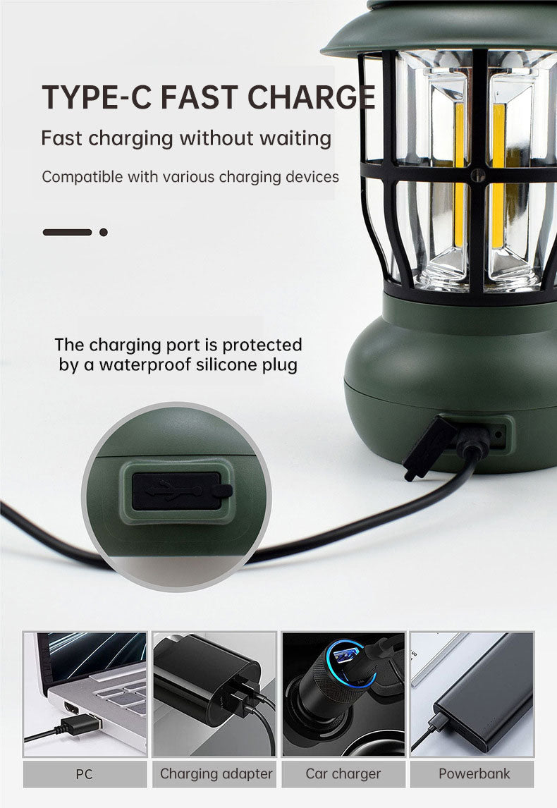 Camping Ligjt Outdoor Ambience Lighting Camping Light Vintage Horse Light Gift USB Charging Tent Camp Lamp - V.I.P Digital Presence