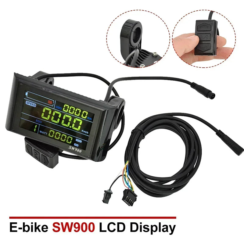 Medidor inteligente a color SW900 de 5/6 pines, pieza de modificación de pantalla de datos LCD de bicicleta de montaña/scooter eléctrico.