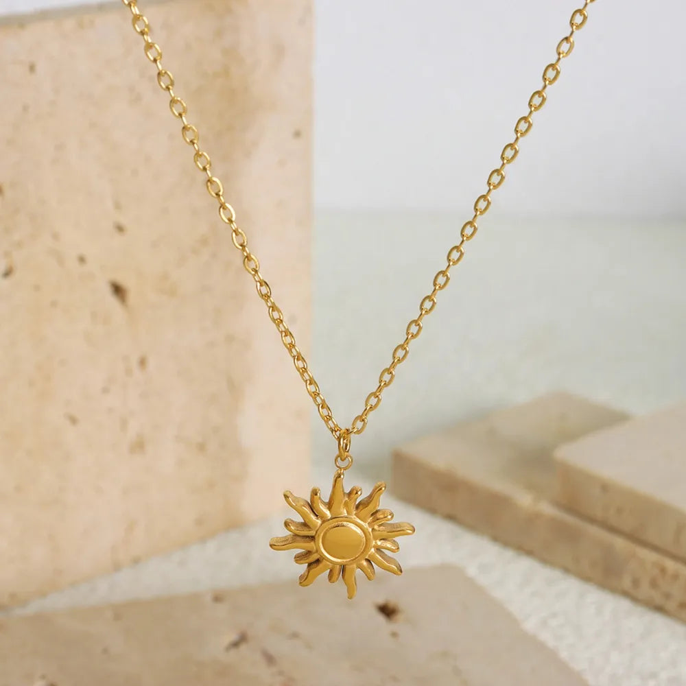 Clavicle chain fashionable and simple small sun pendant titanium steel necklace for women - V.I.P Digital Presence