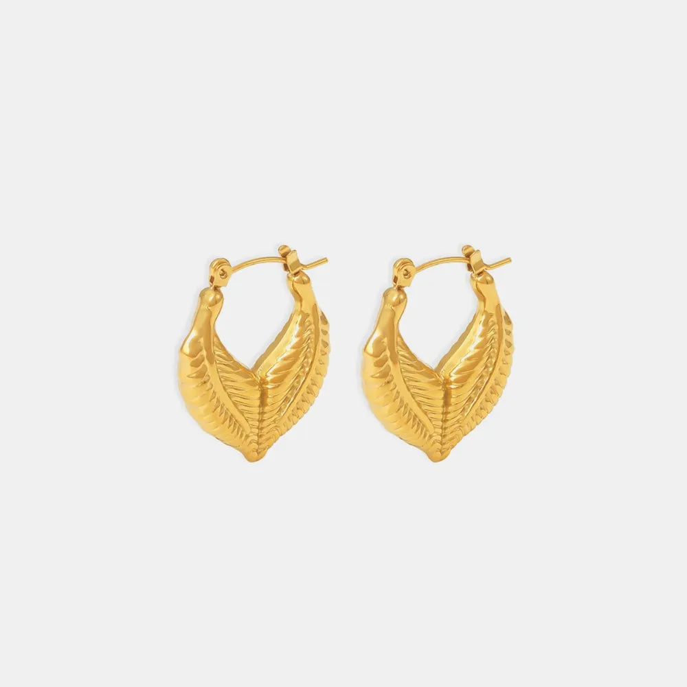 Leaf patchwork heart-shaped earrings with a niche design and titanium steel earrings - V.I.P Digital Presence