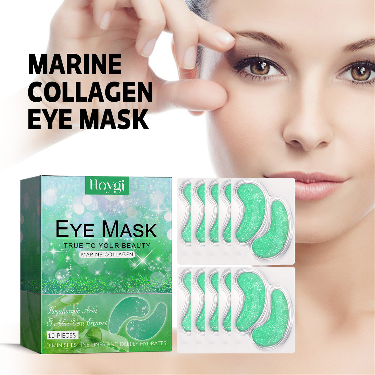 Parche de gel de aloe vera para ojos: reduce las líneas finas y las ojeras, reafirma los ojos y es antiarrugas e hidratante.