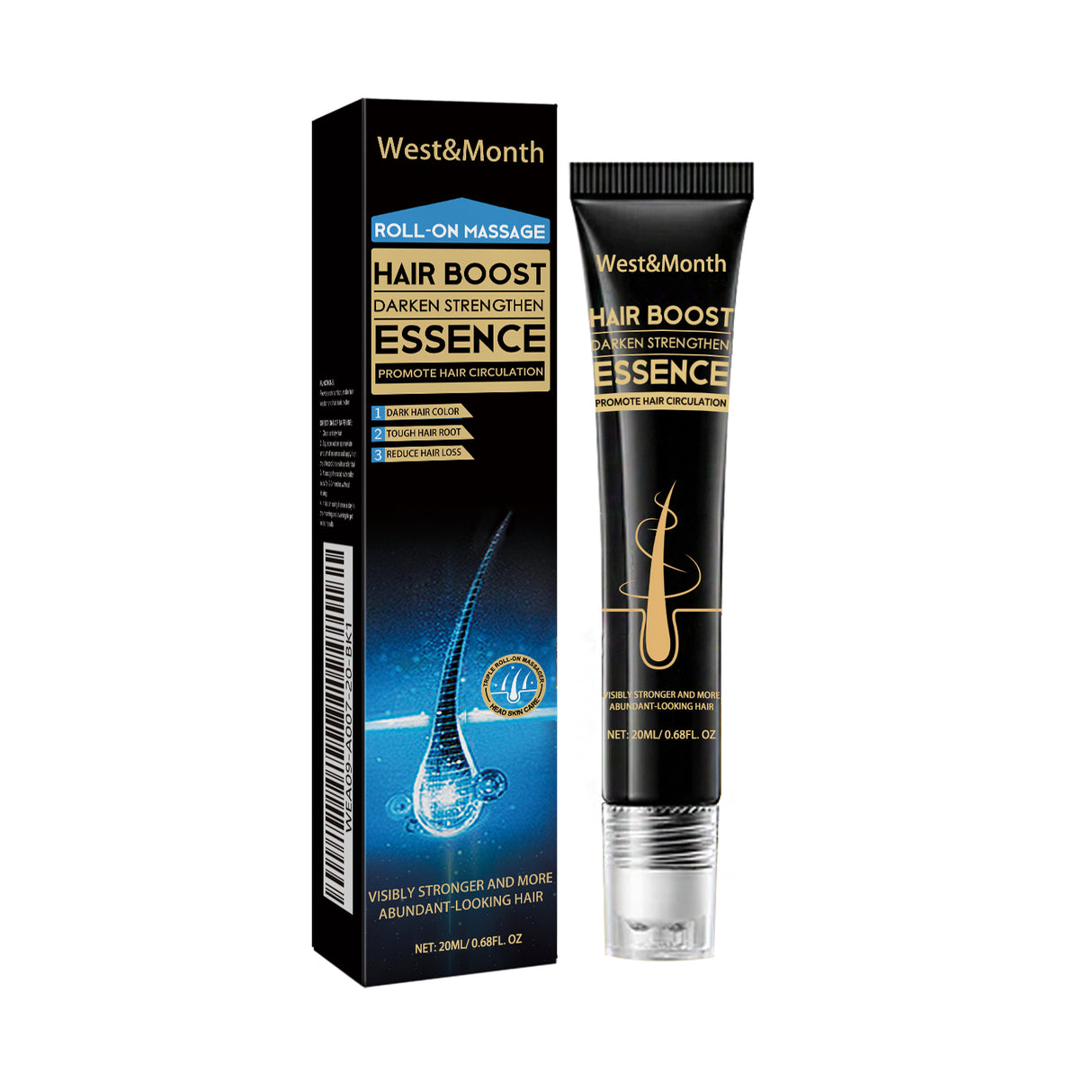 Hair Boost Darken Strengthen Essence, Scalp Massage Moisturizing Hair Roots Thick Smooth Hair Care Ball - V.I.P Digital Presence